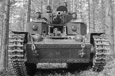 WWII B W Photo Soviet T-28 Tank Russia WW2 World War Two / 3056