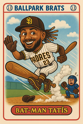 Fernando Tatis Jr.  as ''Bat-Man Tatis'' - BALLPARK BRATS Parody Art Card