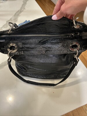 Coach Vintage Black Signature C Stitch bag patent leather Tote