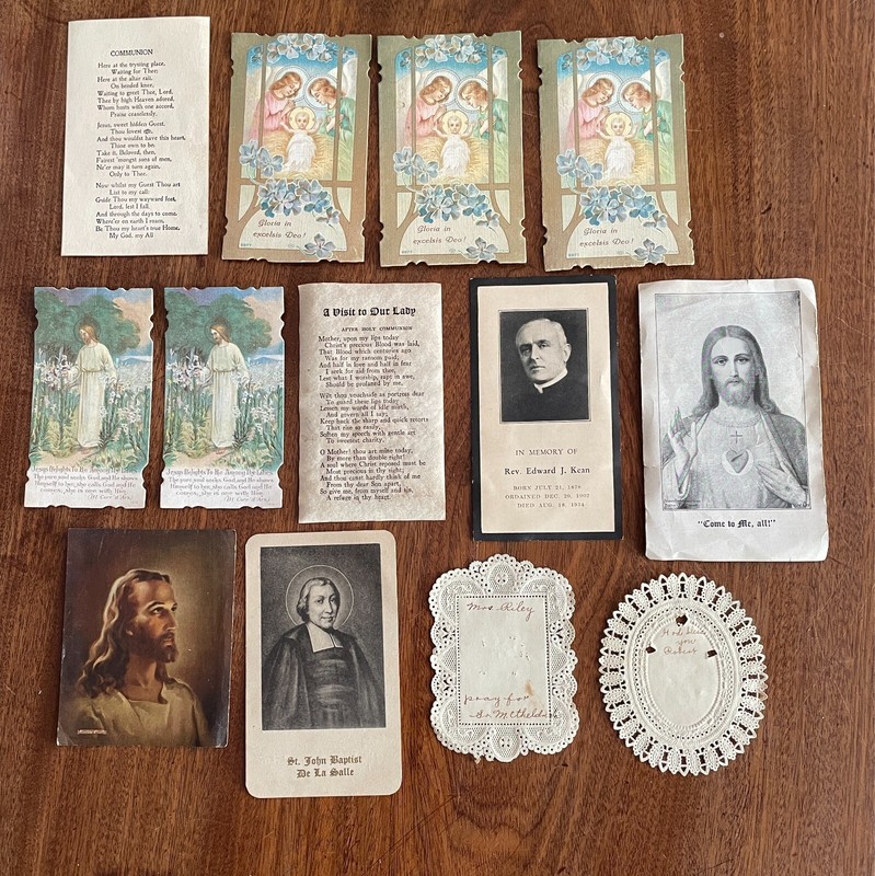 Catholic 1925 First Holy Communion Holy Cards lot of 13