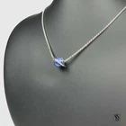 Collier charme céleste bleu premium argent sterling eau planète galaxie charme