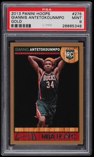 2013 Panini hoops Giannis Antetokounmpo #275 MT PSA 9 GOLD Milwaukee Bucks RC
