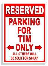 Personalized Parking Sign Wall Decal Metal Sign No Parking Customized for TIM