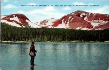 Trout Fishing in Brainerd Lake Boulder Glacier Colorado Postcard