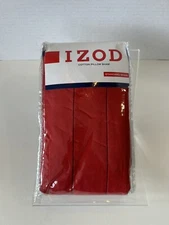 IZOD NWT Standard Cotton Pillow Sham Wide Stripe Red Navy Check Reverse Side