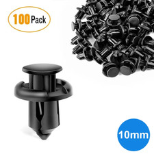 100Pcs Bumper Clips 10mm Hood Fender Push Rivets Retainer Fasteners for Honda US
