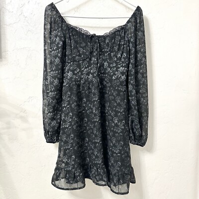 hollister corset dress Hollister Long-Sleeve Chiffon Corset Dress Size S SHORT
