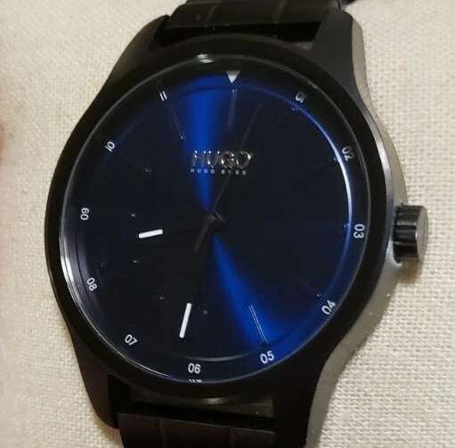 Hugo Boss Watch With 42mm Navy Blue Face Black Bracelet