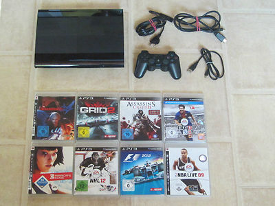 Playstation 3 Super Slim Konsole 12GB mit 3 Gratis Spiele - PS3 *GUT LESEN*