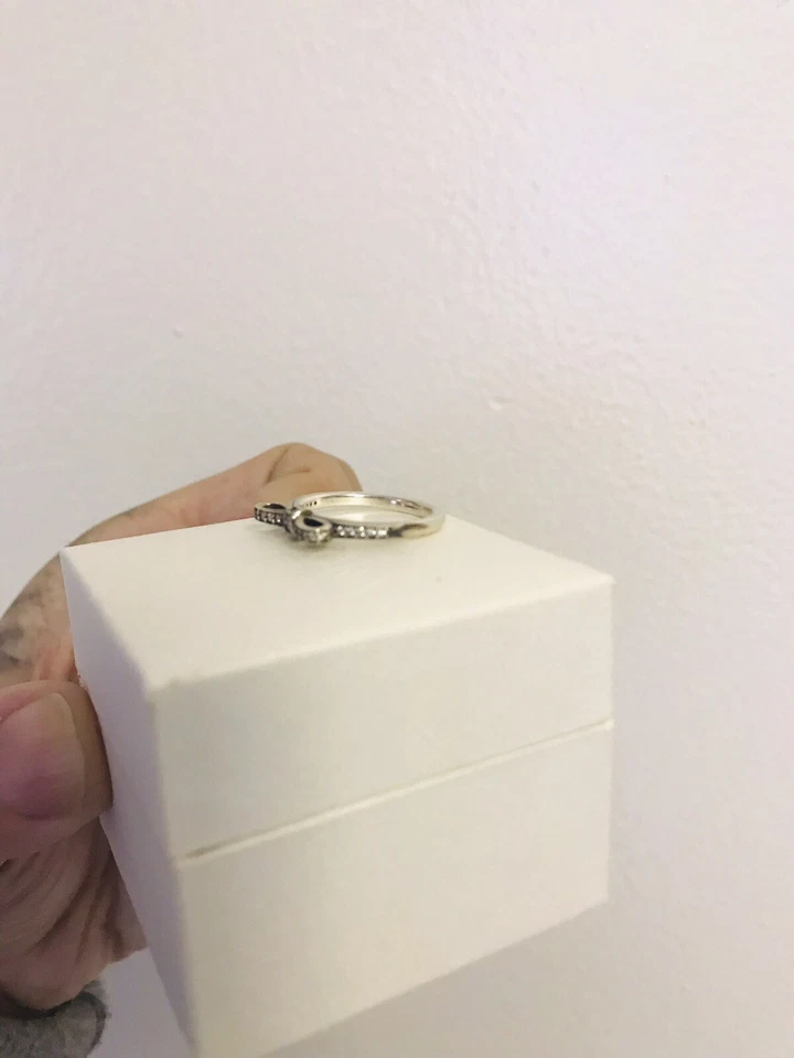 Vintage Bow tie Pandora Ring S925 ALE Size 52 Silver No Box - Image 4 of 4