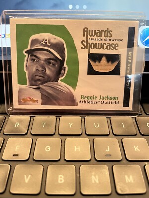 Reggie Jackson Awards Showcase Game-Used Bat Card- Only 100 Pop- RARE!