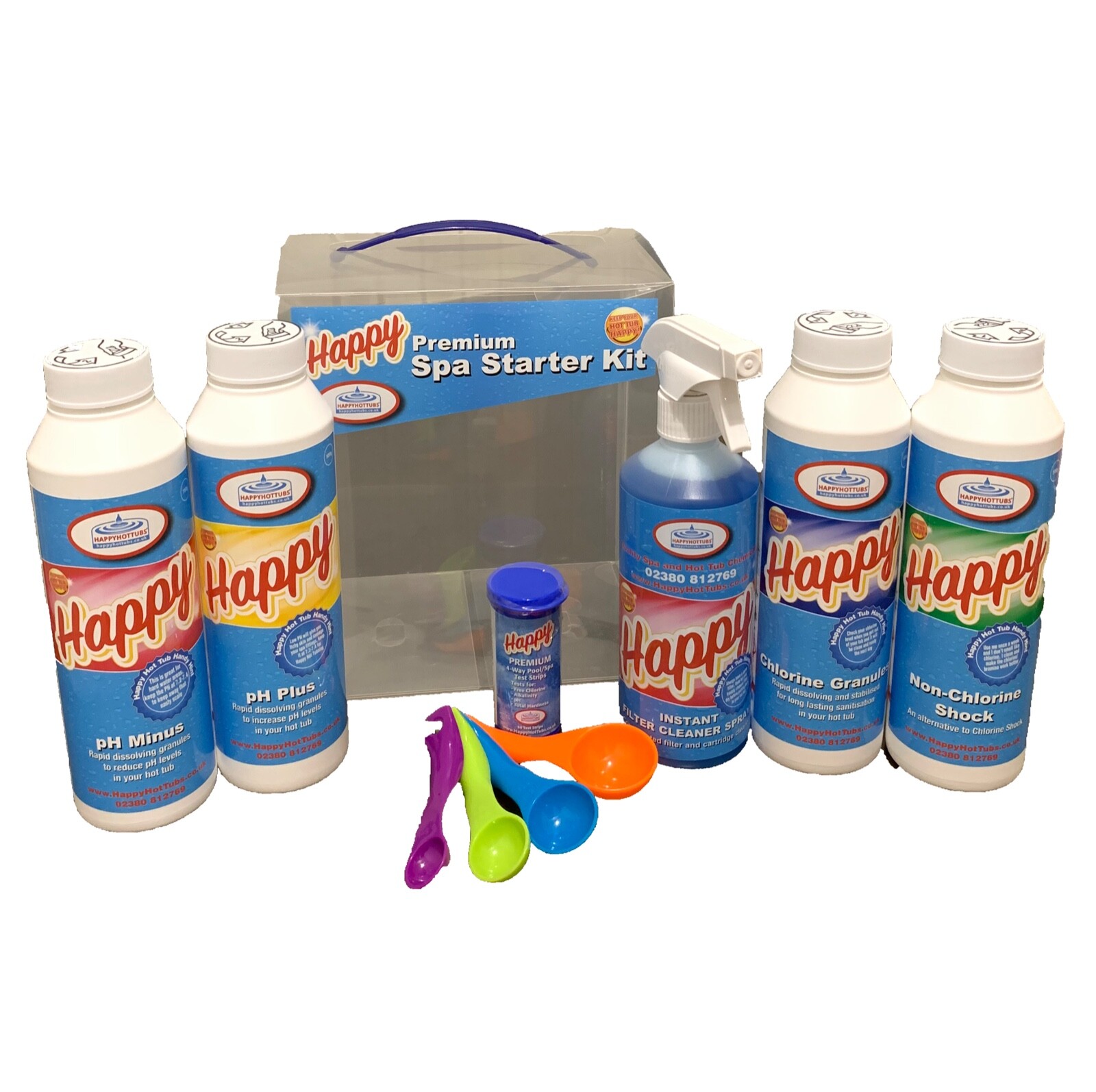 Happy Hot Tubs Premium Chlorine Starter Kit Tub Inflatable Chemical Pack Spa Dip