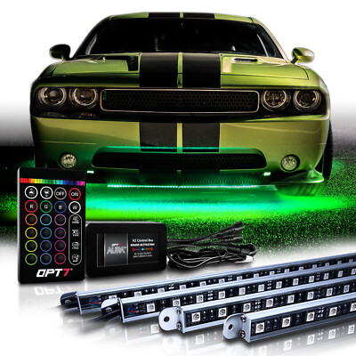 #ad OPT7 Aura All Color LED Underglow Car Lighting Kit with SoundSync Music 4pc $109.99