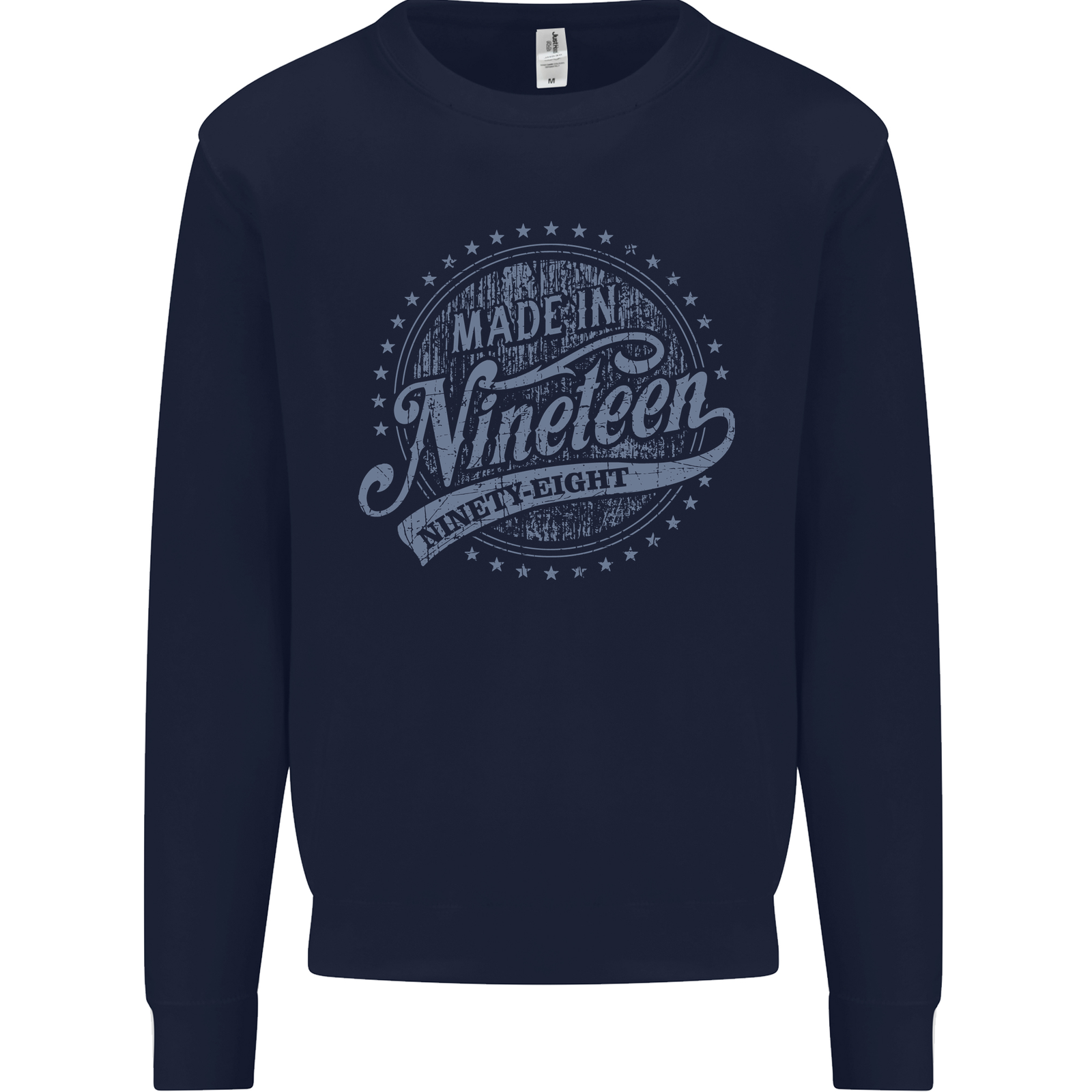 Distressed 27th Birthday Made In 1998 Mens Sweatshirt Jumper Navy Blue
