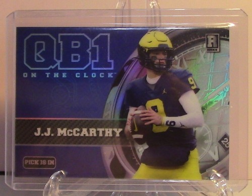 #1450 JJ McCarthy 2023WC On The Clock #OCW-JM2 Pick Is In Blue Reflective Rookie - 第 1/2 張圖片