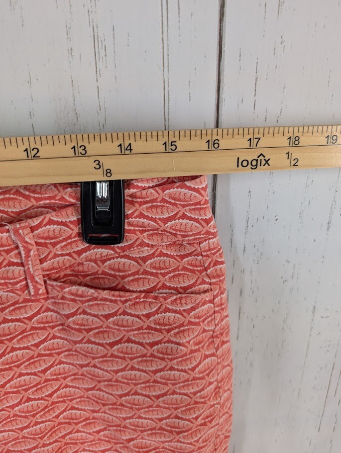 Old Navy Size 6 Pixie Orange Fish Pattern Chinos … - image 5