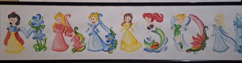 'Madison' Glitter Princess Name Painting Original Framed 26'' x 8'' - Picture 7 of 7