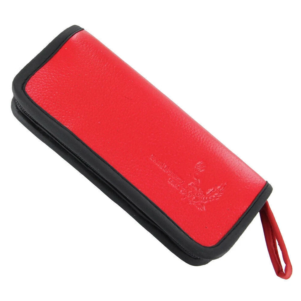 Guardián de cuchillos dobles Mercy Red - Estuche de almacenamiento de cuchillos de cuero genuino Foto 2 de 4