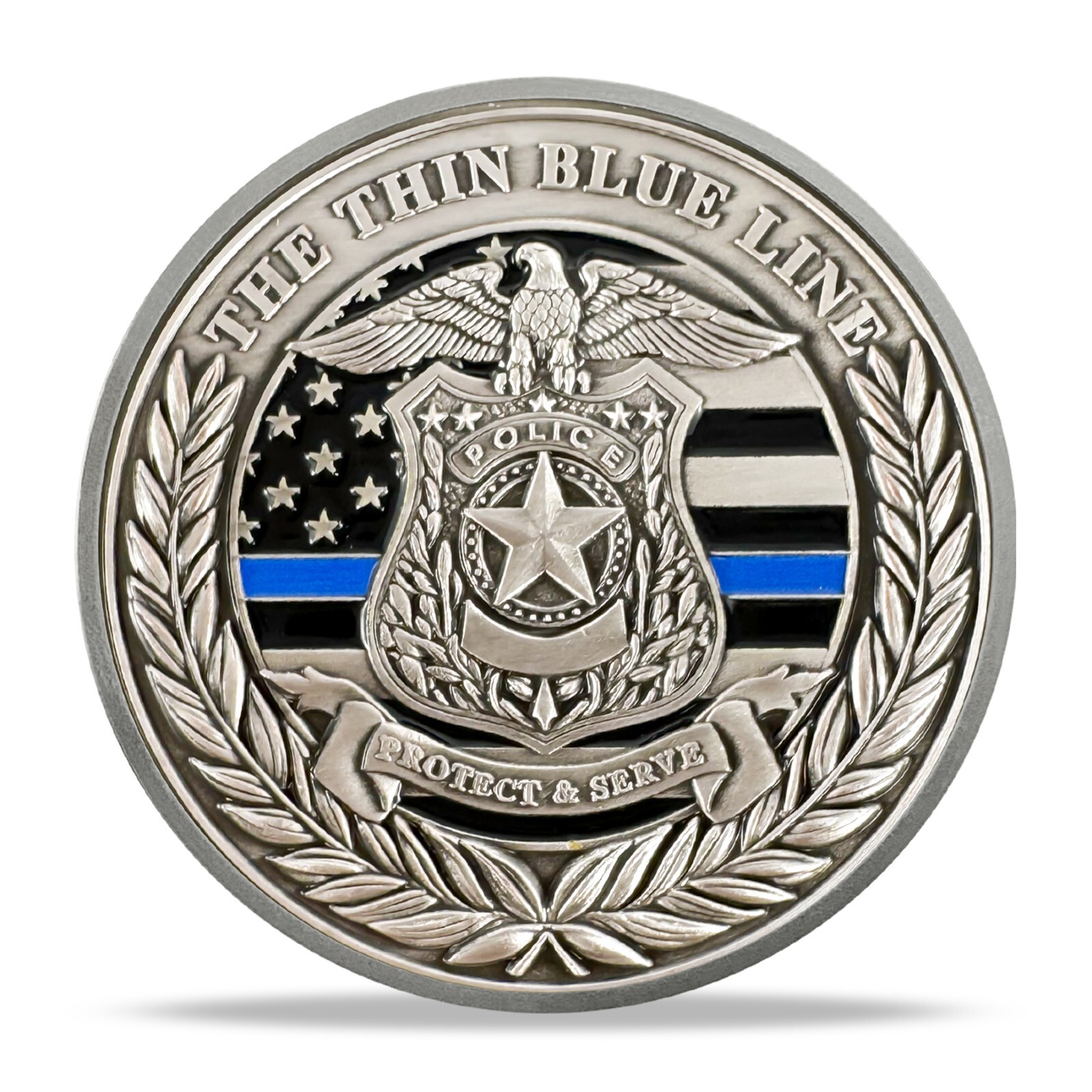 Law Enforcement Officer Challenge Coin Thin Blue Line Police Coin Gifts For Men