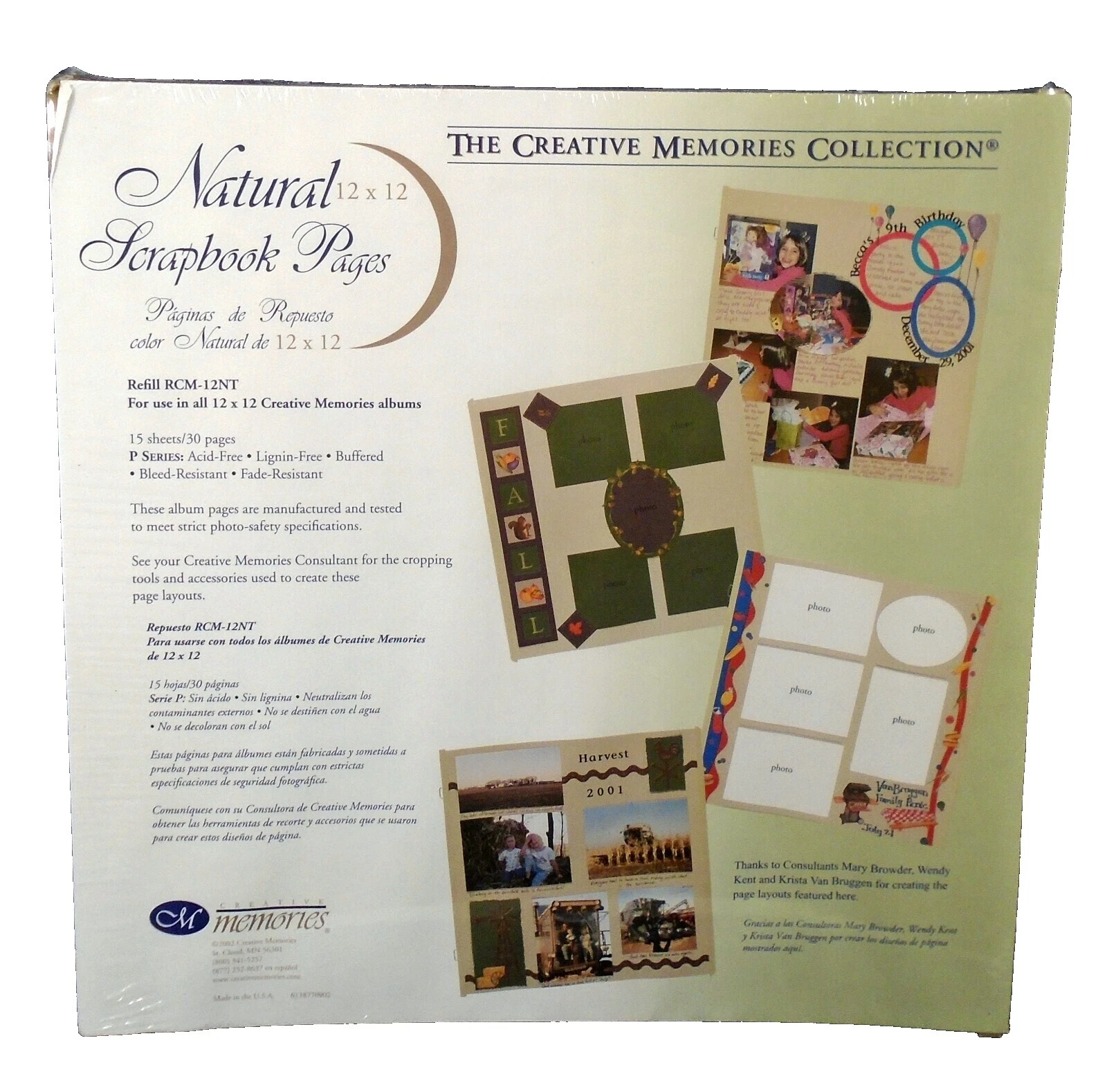 Creative Memories personas, Bebés y Niños recargas de página de Scrapbooking