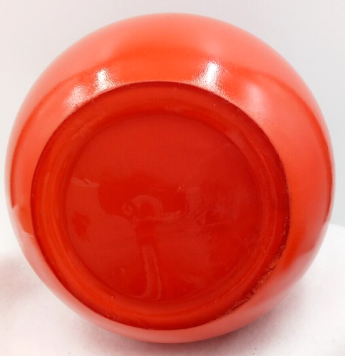 Anchor Hocking Ball Pitcher Jug Orange Glass Handle Spout Glossy MCM Vintage USA - Picture 5 of 9