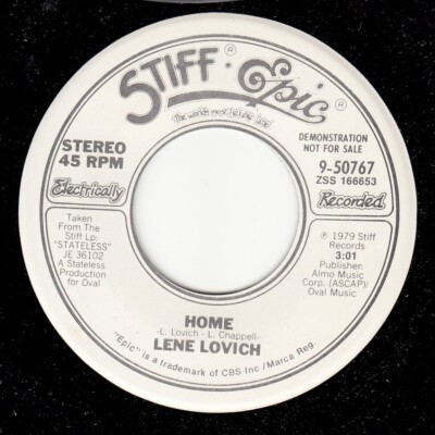 LENE LOVICH, ''Home/same,'' Stiff/Epic 9-50767, M-