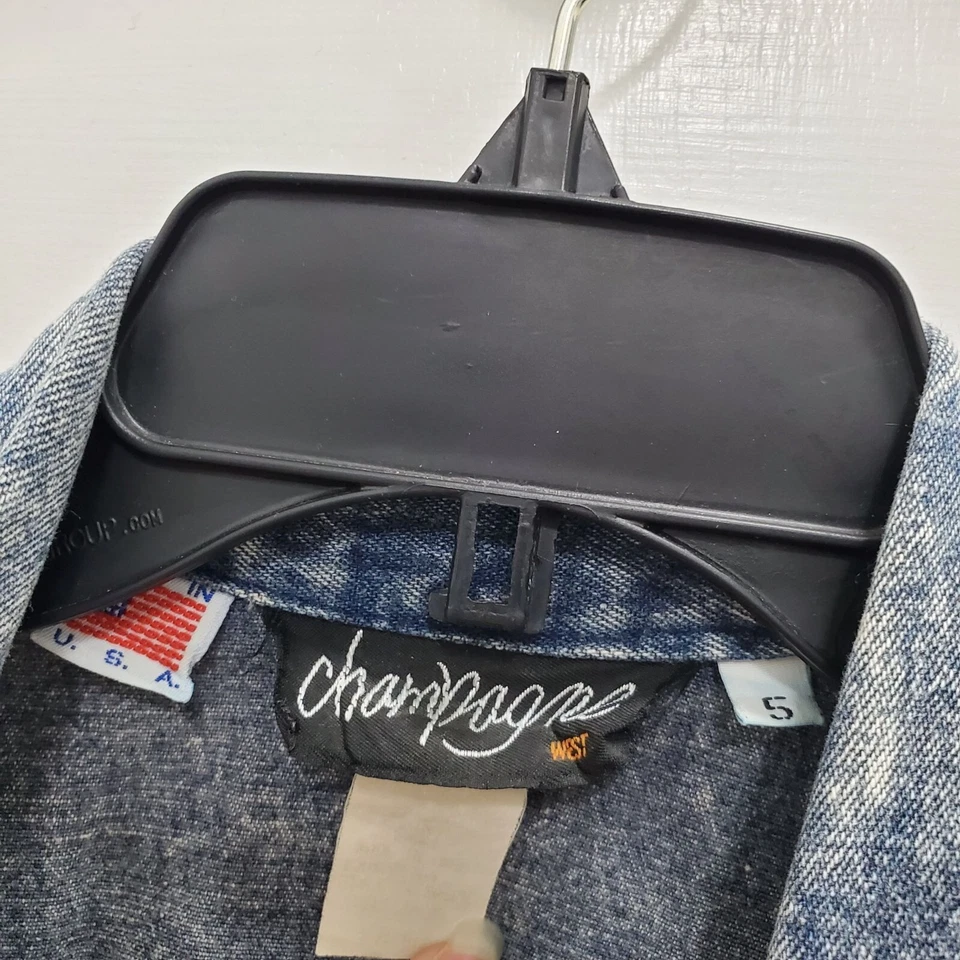 Vestido Dolman de mezclilla lavado ácido vintage años 80 90 Champagne West para mujer talla 5 EE. UU. Foto 3 de 4