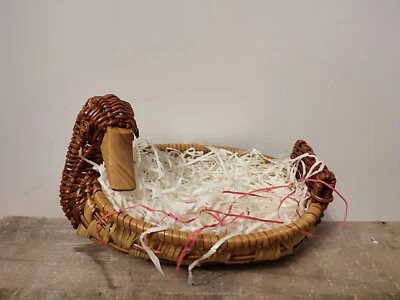 🦆🦆 Panier / Panière En Osier Vintage Canard 🦆🦆 Pour mettre oeuf , pain etc.. - Photo 1/4