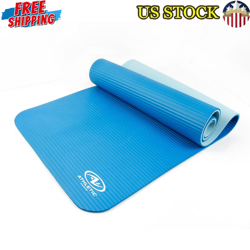 10mm Extra Thick 2-Tone NBR Foam Fitness Mat with Folding Carry Strap – Ideal for Yoga, Exercise, and Home Workouts