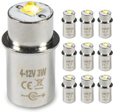 10-Pack HQRP LED Upgrade Bulb for Maglite 3D 4D 5D 6D 3C 4C 5C 6C 3 4 5 6 D/C