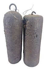 PAIRE DE POIDS D'HORLOGE COMTOISE PENDULE XIXe: 3344 Gr ET 3836 Gr CLOCK UHR