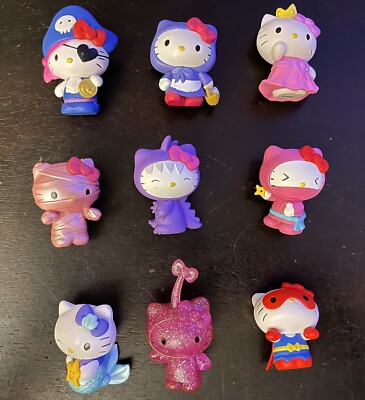 Lot Of 9 - Sanrio Hello Kitty Costume Mini Figure Just Play Alien Pirate Mermaid