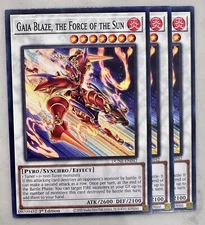 Yugioh! 3x Gaia Blaze the Force of the Sun DUNE-EN042 Common 1st Ed NM