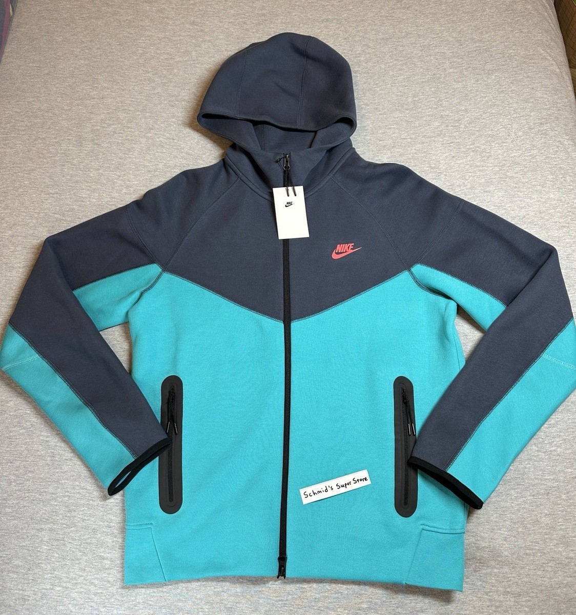 Nike Tech Fleece Full Zip Hoodie Dusty Cactus / Blue Men's Sz M
