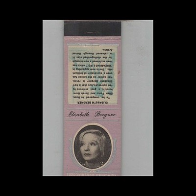 Matchbook Cover 1930s Movie Star Elisabeth Bergner - Orchid