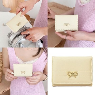 Women Small Compact Wallets Pu Leather Clutch Purses Card Holder Ladies Purses
