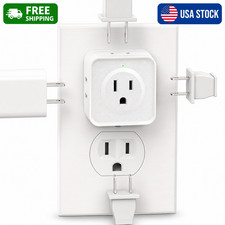 5 Way Multi Plug Outlet Extender, Wall Outlet Expander, Small Electrical Outlet