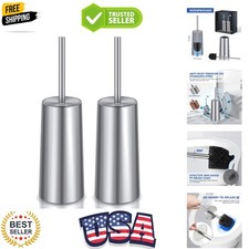 Toilet Brush and Holder, 2 Pack Toilet Brush Stainless Steel, Toilet Bowl Bru...