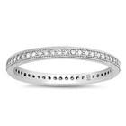 Channel Set Eternity Band 2mm CZ Stackable Bridal Ring Guard .925 Silver Size 9 — photo 4