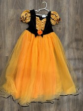 Fancy Witch Costume Girls Sz M Dress Orange Tulle Skirt Halloween Hyde Eek