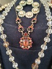Lot Of 8 Gold Tone & Browns Layered Chains Beaded Mixed Jewelry — photo 7