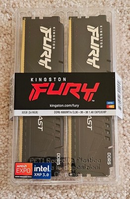 BRAND NEW KINGSTON FURY BEAST 32GB (2 x 16GB) DDR5 CL30 6000MHZ RAM MEMORY DIMM