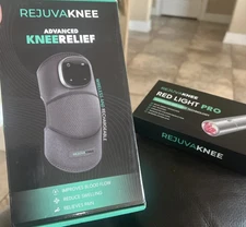 Set of RejuvaKnee Advanced Knee Relief Wireless Heat Massager & Red Light Pro, 2