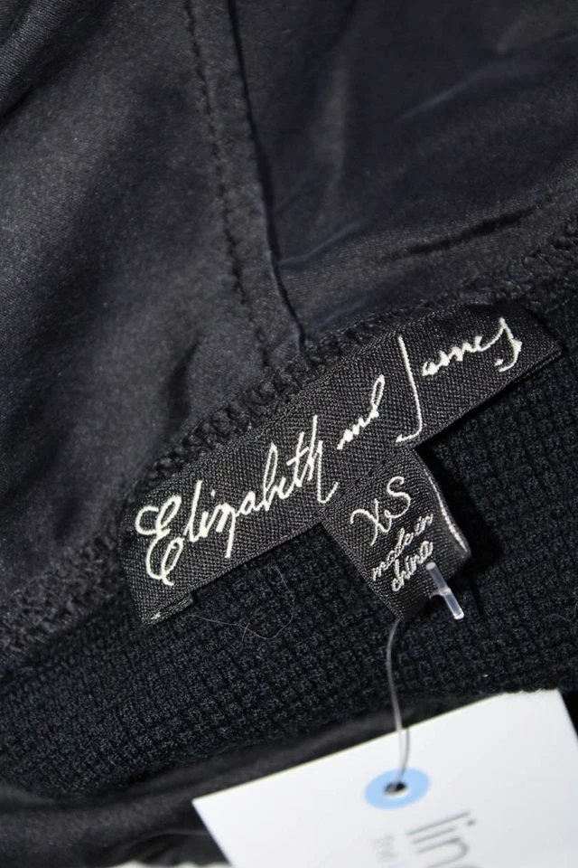 Suéter con capucha y cordón de lana azul marino talla XS Elizabeth and James para mujer Foto 4 de 4