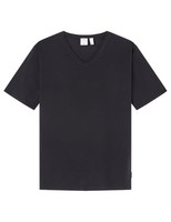 Springfield Lycra V-Ausschnitt T-Shirt Schwarz GrößE