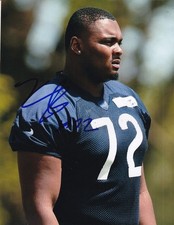 KIRAN AMEGADJIE signed (2025 CHICAGO BEARS) autograph football 8X10 photo W/COA
