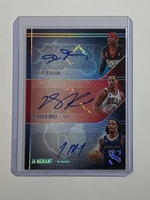 2024-25 Panini Silhouette Triple Auto 8/10 Allen Iverson Derrick Rose Ja Morant