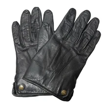 Chloe - Black Leather Women's Gloves