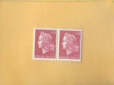 TIMBRE FRANCE : 1967, N° 1536B Y&T,  Paire de Marianne de Cheffer