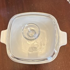 CorningWare Cornflower Blue Floral Milk Glass Square Casserole 1.5 QT With Lid